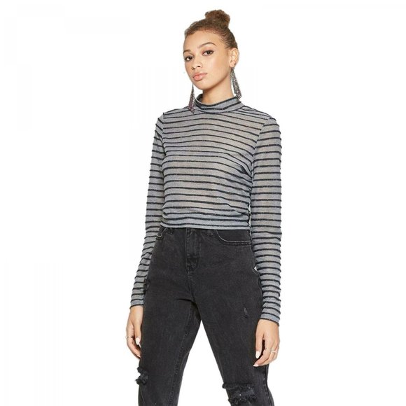 Wild Fable Tops - NWT Wild Fable Glitter Crop Top Gray Medium